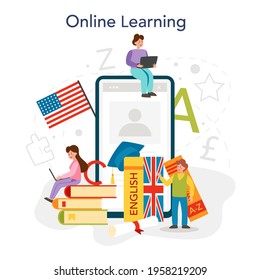 English class online service or platform. Study foreign languages
