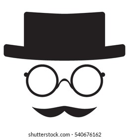 English classic set of accessories for the avatars, vector illustration
