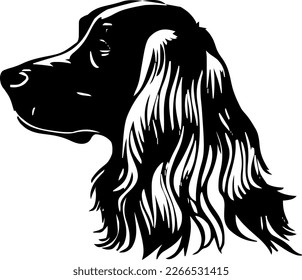 English Cocker Spaniel outline only, dog head, vector illustration, black color, vector image