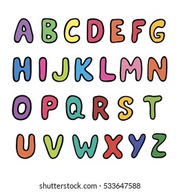 English color alphabet on a white background vector