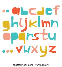 English colorful paper cut alphabet. Cutout letters. Vector script. Letters imitating paper font. Education alphabet, paper design, cut out by scissors from paper.