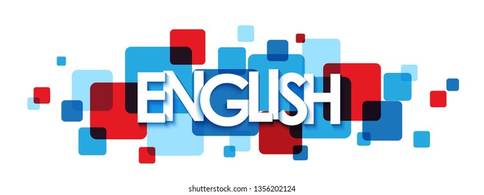 ENGLISH Colorful Typography Banner