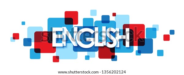 English Colorful Typography Banner Stock Vector (Royalty Free) 1356202124