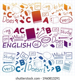 English course. E-learning, online education. English language