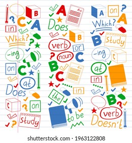 English course. E-learning, online education. English language