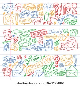 English course. E-learning, online education. English language