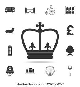 The English Crown icon. Detailed set of United Kingdom culture icons. Premium quality graphic design. One of the collection icons for websites, web design, mobile app on white background