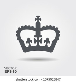 The English Crown icon. llustration of a crown in flat design style