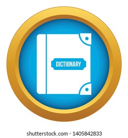 English dictionary icon blue vector isolated on white background for any design
