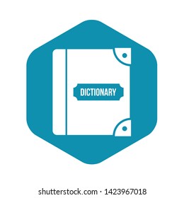 English dictionary icon in simple style on a white background vector illustration