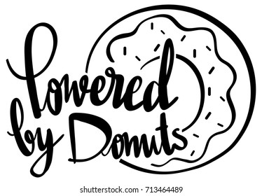 English expression for powered by donuts illustration