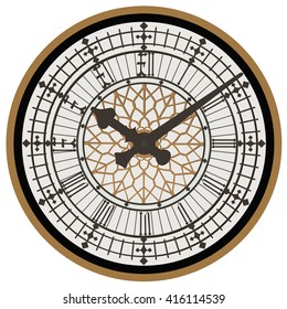 English face-clock. Vector illustration.