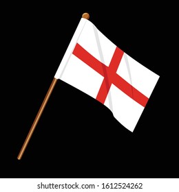 English flag blowing in the wind. Vector illustration