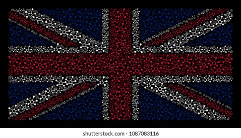 English Flag Concept Created Conection Links Stock Vector (Royalty Free ...