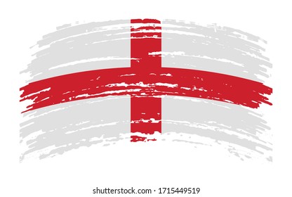 English flag in grunge brush stroke, vector image