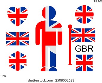 English flag. Isolated English flag on white background