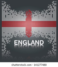 English flag made of square vector blocks