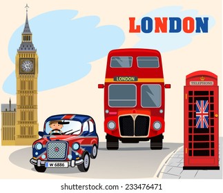 English Flag on the Road