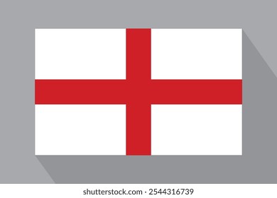 English flag with shadow, vector illustration. The national flag of England.