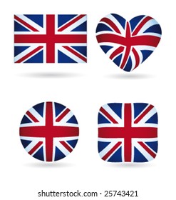 English flags vector collection