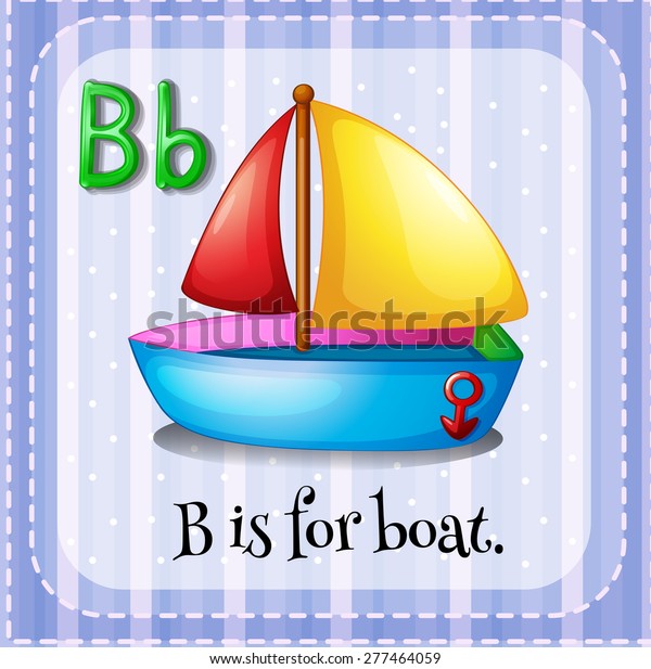 English Flashcard Letter B Boat: เวกเตอร์สต็อก (ปลอดค่าลิขสิทธิ์ ...