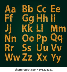 English floral alphabet Vector Illustration