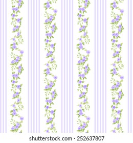english floral pattern with stripes. vector floral vintage wallpaper