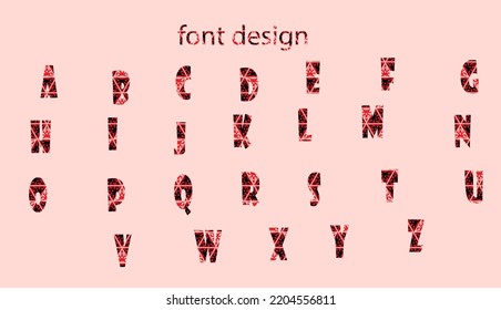 english font design for art or the creation of advertising signs, book covers, documents