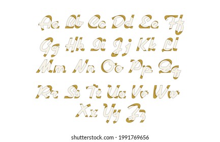 English font design in both lowercase and uppercase as a large set. 