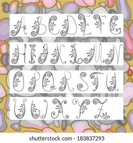 English font with a flourish.
