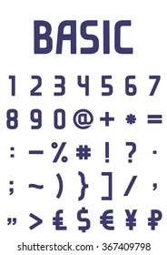 English font Part 4/4 complete numbers and symbols collection