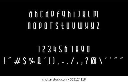 English Font Set Alphabet Numbers Symbols Stock Vector (Royalty Free ...