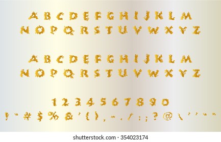 English Font Set Alphabet Numbers Symbols: stockvector (rechtenvrij