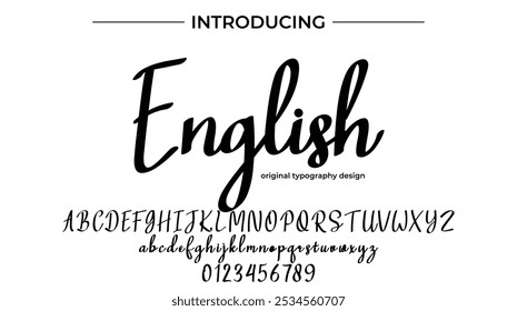 English Font Stylish brush painted an uppercase vector letters, alphabet, typeface