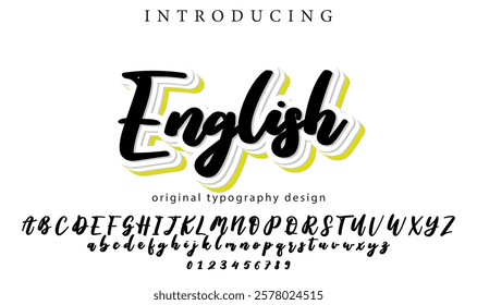 English Font Stylish brush painted an uppercase vector letters, alphabet, typeface