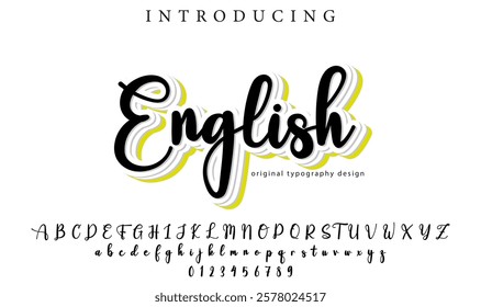 English Font Stylish brush painted an uppercase vector letters, alphabet, typeface