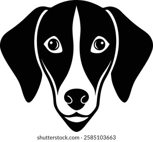 English foxhound dog head silhouette vector illustration design isolated on white background