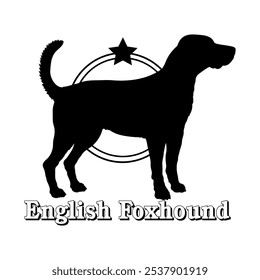 English Foxhound dog silhouette,  dog, dog breeds, logo, vector, silhouette, logo design, animal, illustration, icon, sign, design, black,  symbol, pet