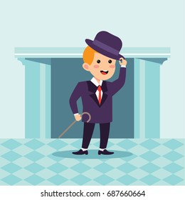 English gentleman and culture cartoon illustration series.