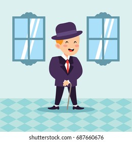 English gentleman and culture cartoon illustration series.