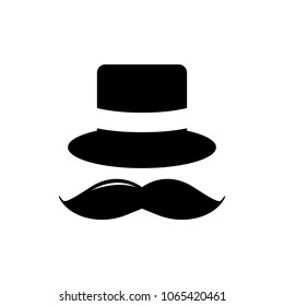 English gentleman icon isolated on white background. Vector art.