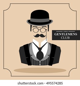 English gentleman. icon. vector illustration.