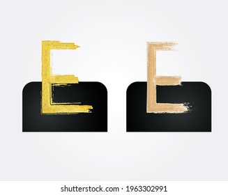 English Golden Brush Typeface font design