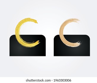 English Golden Brush Typeface font design
