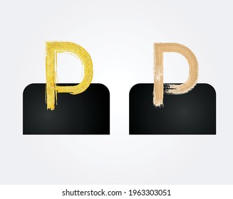 English Golden Brush Typeface font design