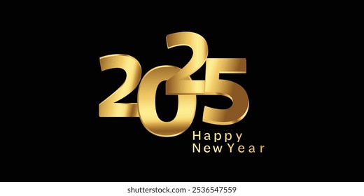 English golden typography happy new year vector solid background and merry christmas
