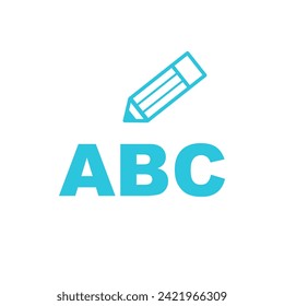 English grammar icon. From blue icon set.