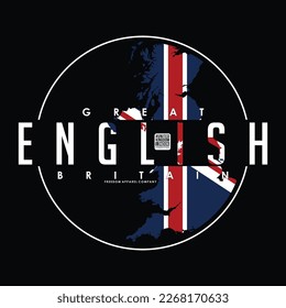 English great Britain, vector image typography illustration design graphic printing