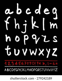 English handwriting alphabet. figures. vector 10 eps