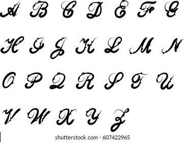 English handwritten calligraphy